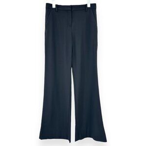 Theory Alleen Black Wool Flare Leg Relaxed Fit Pants Trousers sz 2